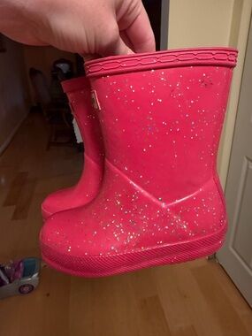 Hunter Kids Hot Pink Glitter Rain Boots